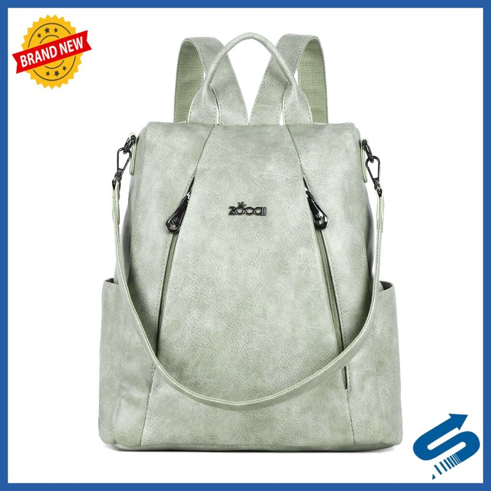 Medium Vegan Leather Backpack Purse Anti-Theft Convertible Shoulder Bag
